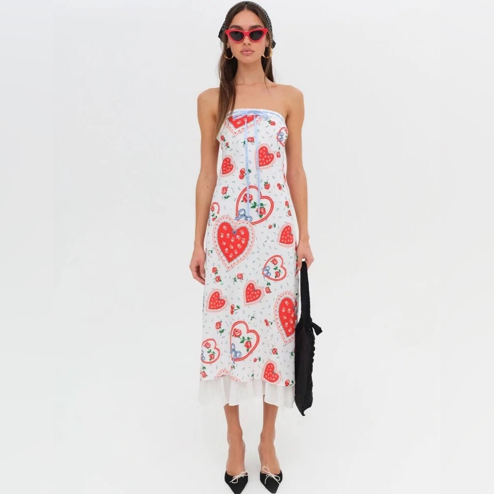 For Love & Lemons Daisy Mae Strapless Midi Dress